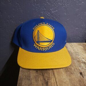 NBA Golden State Warriors Blue/Yellow Snapback Hat Mitchell & Ness Embroidered